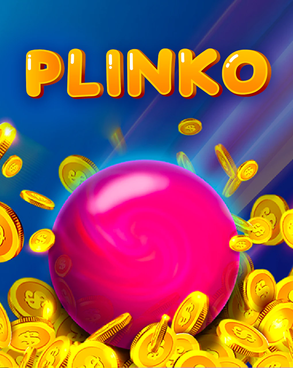 Tabuleiro oficial do jogo Plinko com bolas coloridas e multiplicadores iluminados