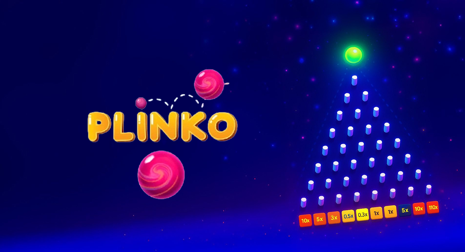 Gameplay do jogo Plinko com bola descendo pelo tabuleiro de pinos e atingindo multiplicadores