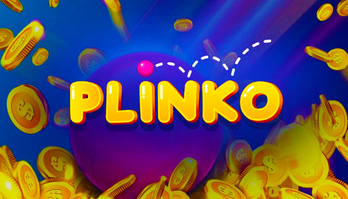 Tabuleiro completo do jogo Plinko com todos os pinos, bola em movimento e multiplicadores na base iluminados